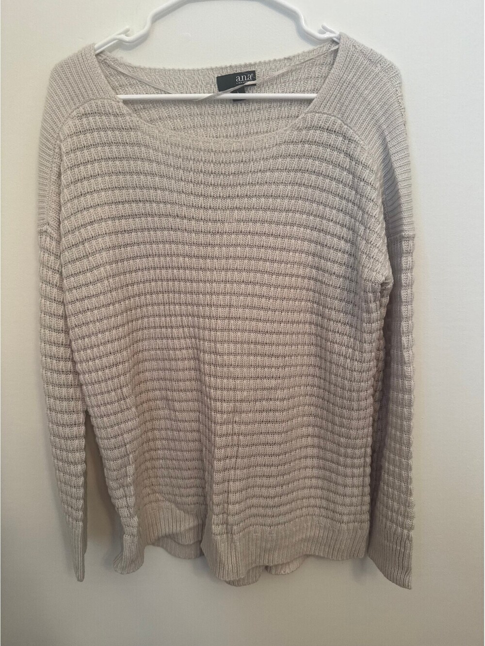 a.n.a Light Gray Textured Knit Sweater